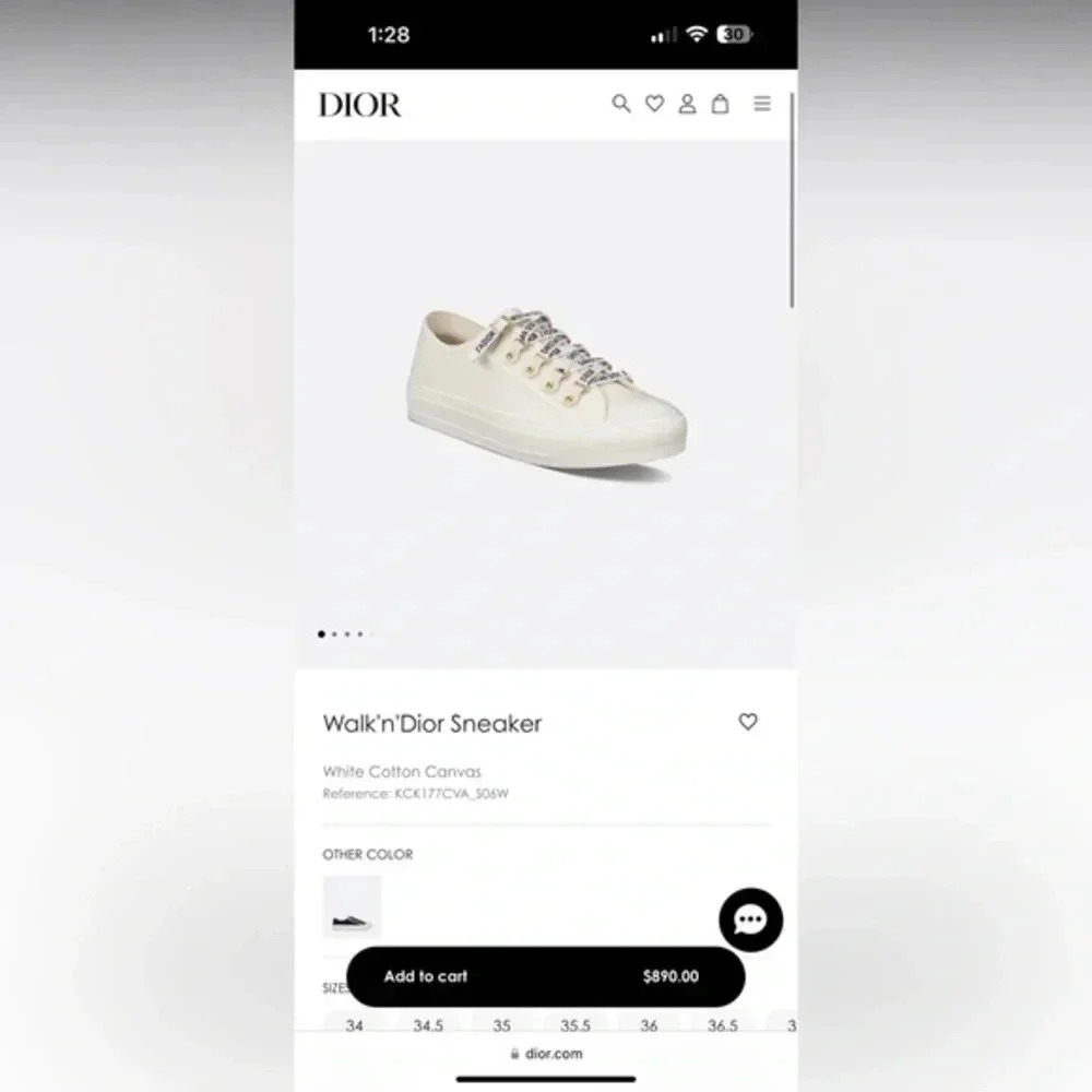 AUTH Christian Dior Walk-In-Dior Sneakers